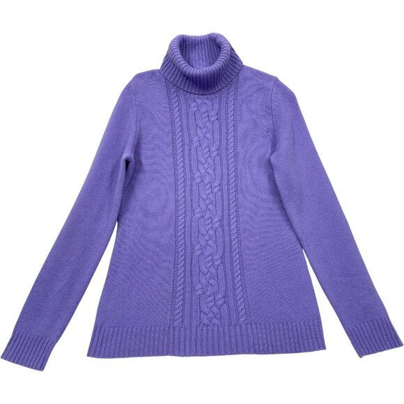 Lord & Taylor Women's Purple Cashmere Turtleneck Long Sleeve Sweater Small - Picture 1 of 7